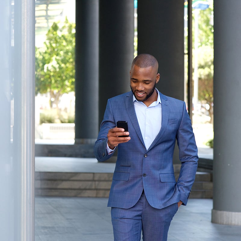 Employee-walking-phone