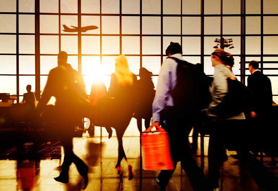 Business Travelers in airport