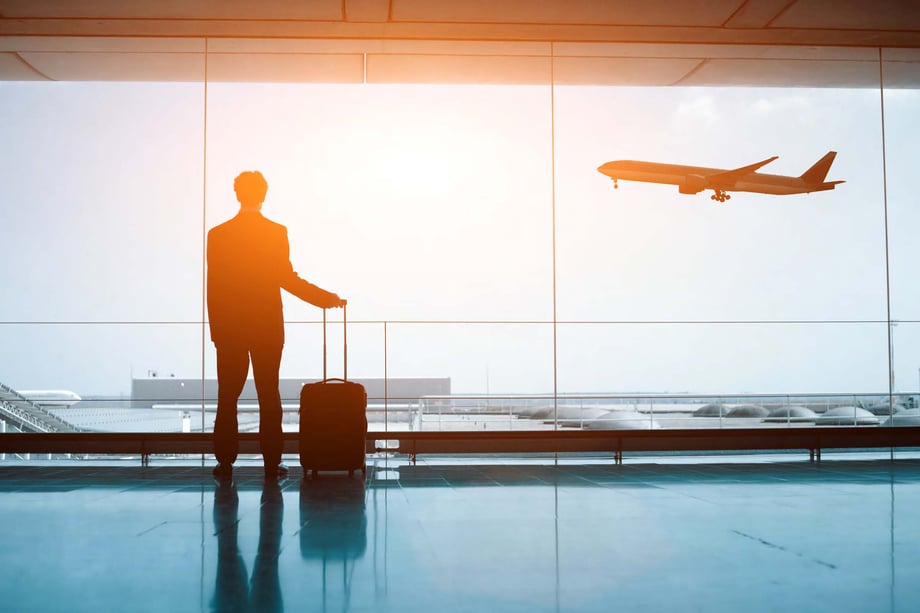 Man watching plane